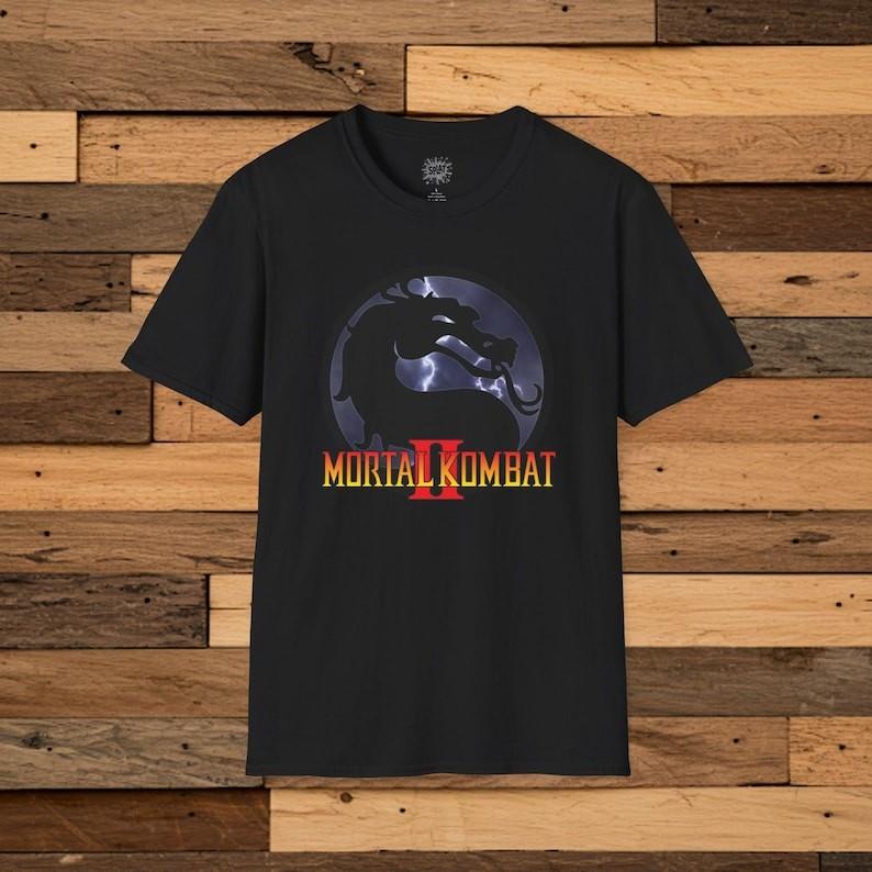 Mortal Kombat T Shirt Retro Fighting Game Graphic Tee Front and Back Print S разноцветный