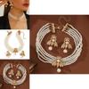 Fashionable Gold Small Bee Necklace And Earring Set With Layered Pearl Design For Women