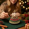 Actividad Manual para Aliviar el Estrés Árbol de Navidad Animal Kit de Ganchillo, Proyecto de Patrón Lindo Fácil Vaca de las Tierras Altas DIY Kit de Manualidades Perro Salchicha Gato para Principiantes,