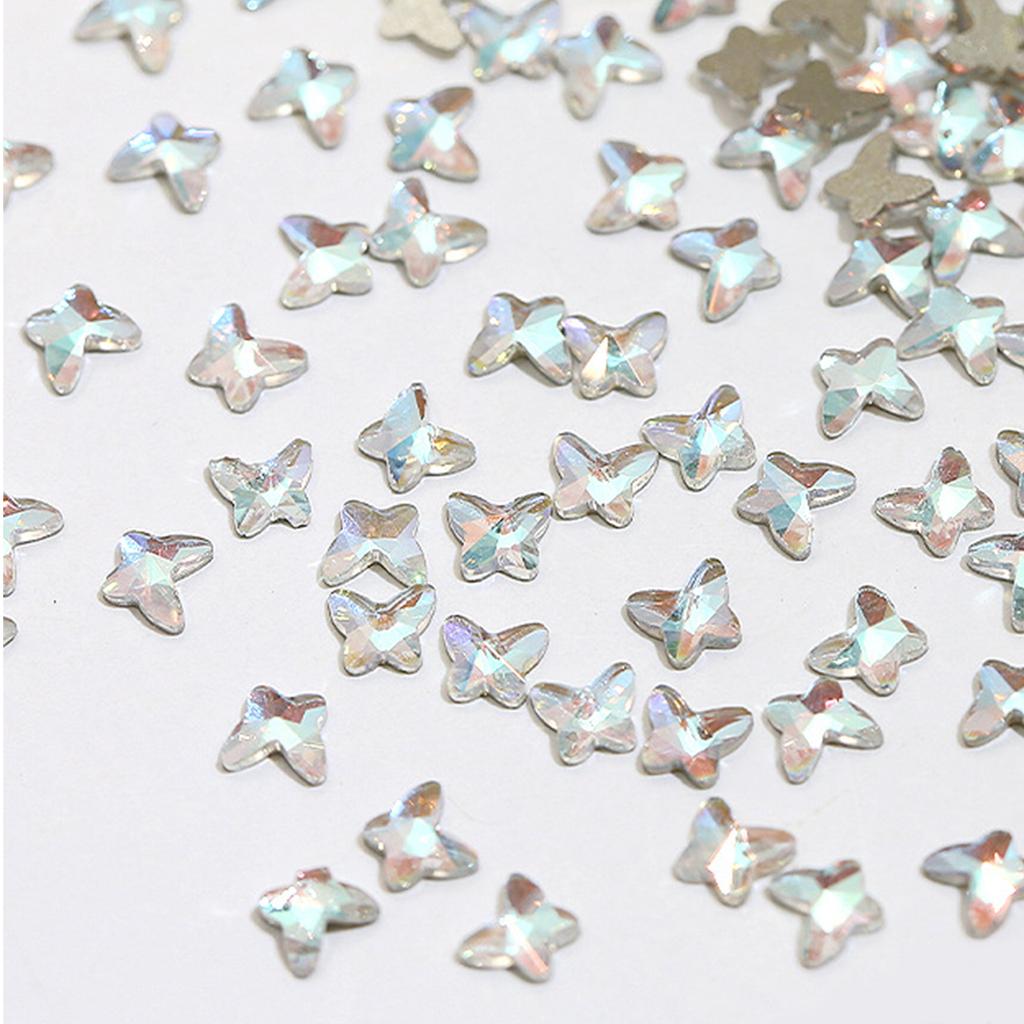 Shine Nail Rhinestones Butterfly Rhinestones Flat Back Nail Gems for Diy Jewelry Crafts Nail Art Decorations Supplies