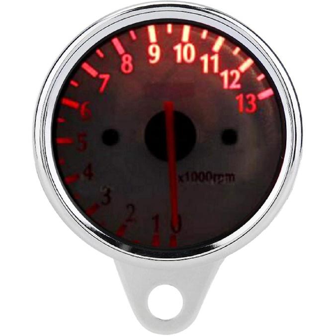 Motorcycle Tachometer 0-13000rpm/min Electronic Tach Meter Gauge LED Display for DC 12V Motorcycle