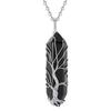 Collier pendentif pyramidale dorée en corde tressée améthyste œil de tigre printemps 2023 pour femmes