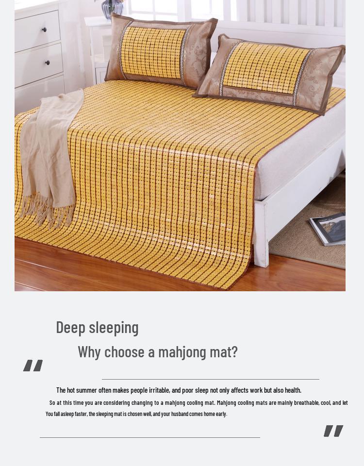 Summer Bamboo Cool Mat - Foldable, Free Shipping, Sizes: Dorm 0.8m, Student 1.2m, Twin 1.5m, Full 1.8m
