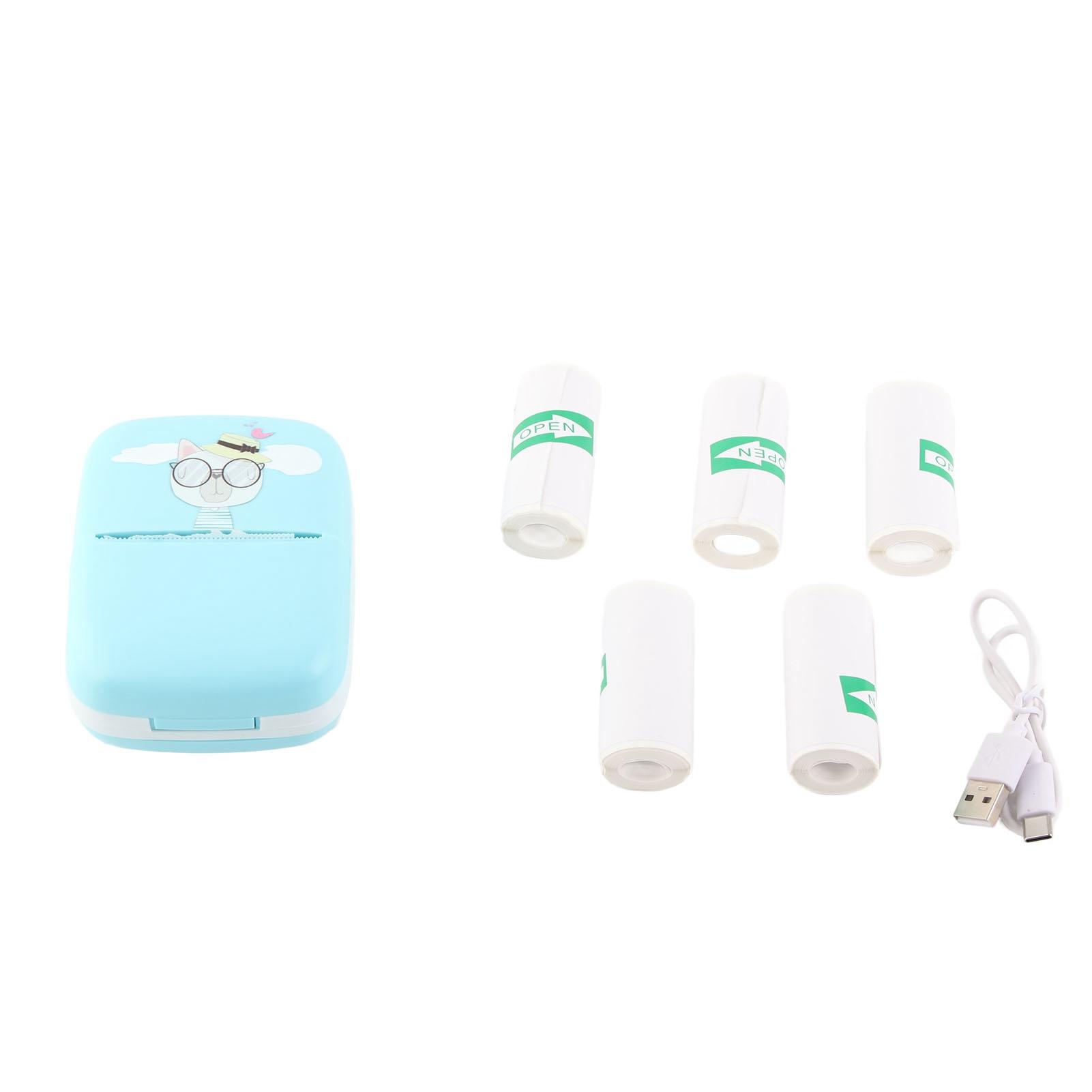 

Карманный термопринтер Мини HD Bluetooth Бесчернильный карманный принтер для телефона для студентов Розовый синий