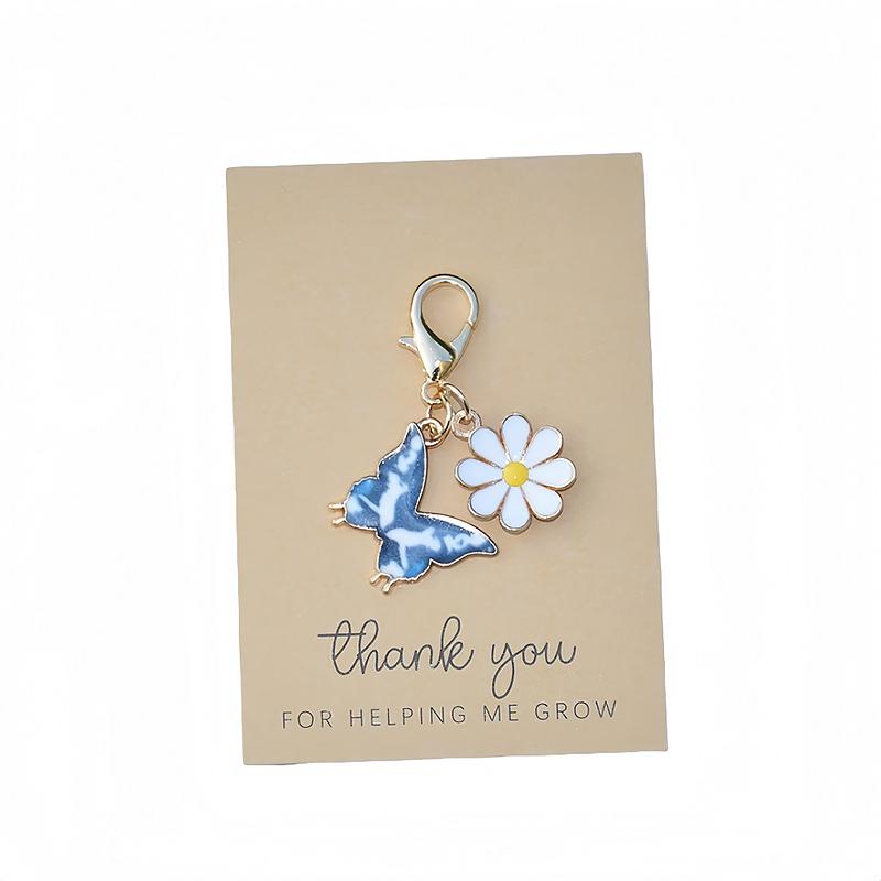 1 Stück DIY Geschenk Schmetterlingsdesign Anhänger Schlüsselanhänger Marker Metall Kreativität Schlüsselanhänger Party Gänseblümchen Niedlich