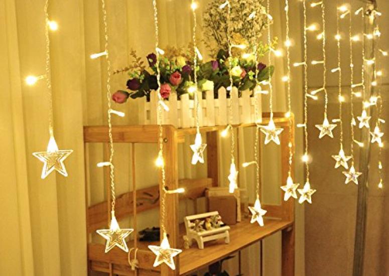 V-Dank String Lights, Star-Shaped Fairy Lights, Bright and Waterproof for Indoor and Outdoor Use, Perfect for Parties, Weddings, Birthdays,
