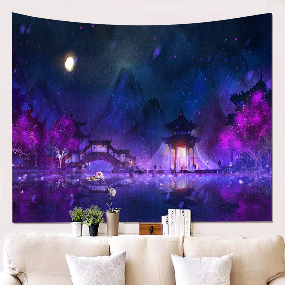 Natural Landscape Series Printed Tapestry Mountain Water Tree Background Painting Wall Decoration Blanket Tablecloths Beach Towels
