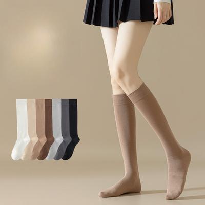 Frühlings- und Sommer Einfache und vielseitige Wadenstrümpfe, einfarbige Baumwollsocken, schlank machende und formende Kompressionsstrümpfe, mittelhohe Socken