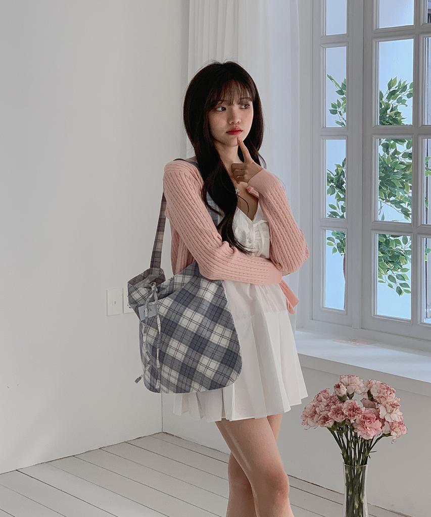 Atil Studio Cozy Check Shoulder Bag _[Fog Blue]