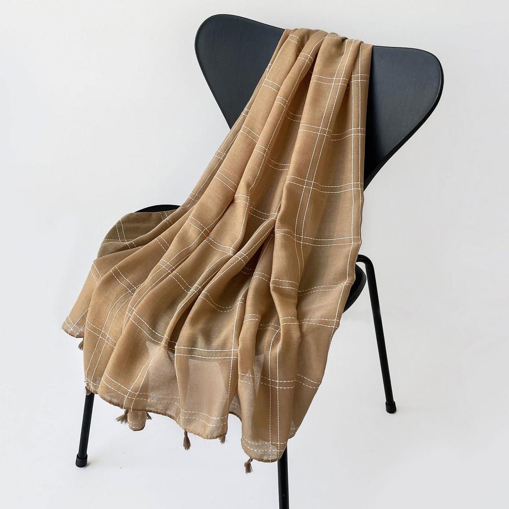 200 * 80cm Summer Women'S New Medium To Long Scarf Shawl Breathable Sunscreen Fashionable Versatile Premium Silk Scarf