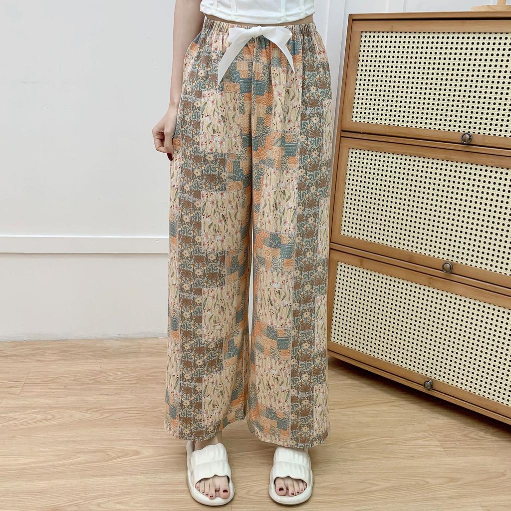 Cotton Silk Pajama Pants for Women, New Summer Style, Thin Cotton Casual Pants, Can Be Worn Outside, Large Size Home Pants