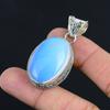 925 Sterling Silver October Birth Natural Milky Opal Handcrafted Wife Pendant