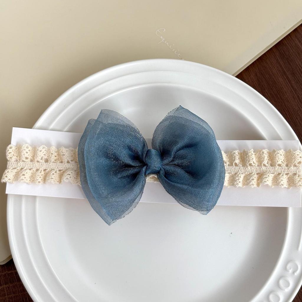 Korean Style Baby Headband: Pearlescent Gauze Bow for Girls' Full Moon, 100 Days, First Birthday, Princess Accessory