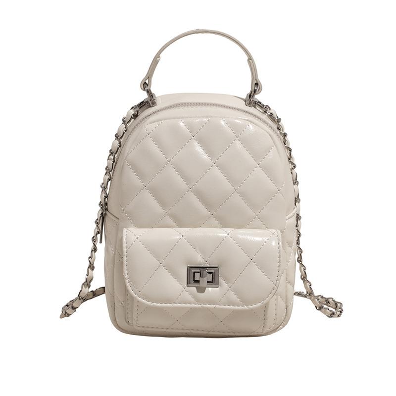 Summer Hot-selling Korean Foreign Style Small Fragrant Style Rhombus Multi-back Small Bag Women's Fashion Versatile Chain Backpack