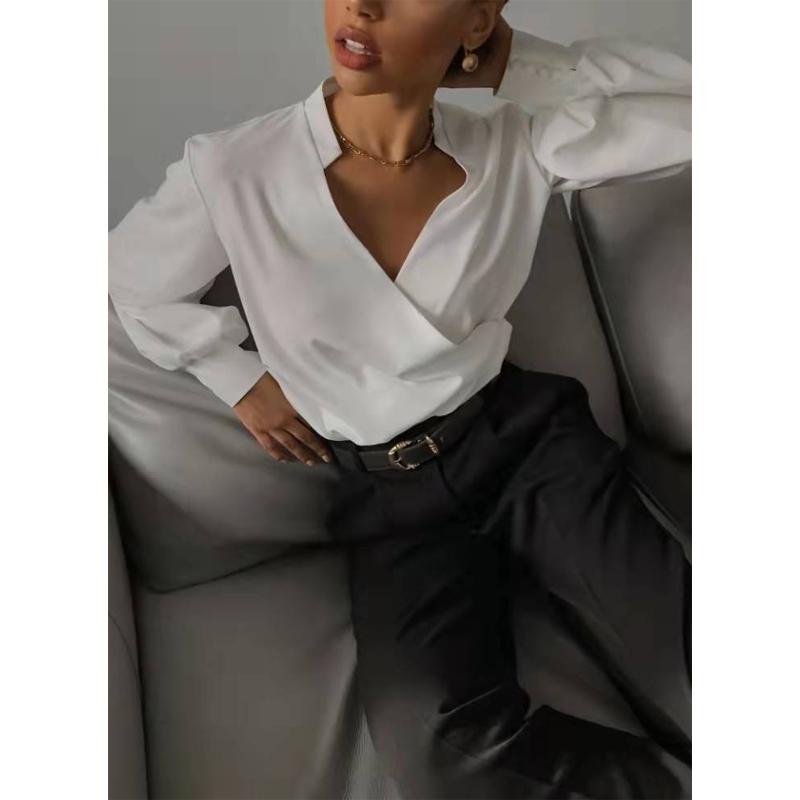 Blusas mujer de moda 2022 літо Топ жіночі жіночі сорочки Жіноча зелена біла сорочка Блузки топи Довгий рукав Шикарна жіноча блузка