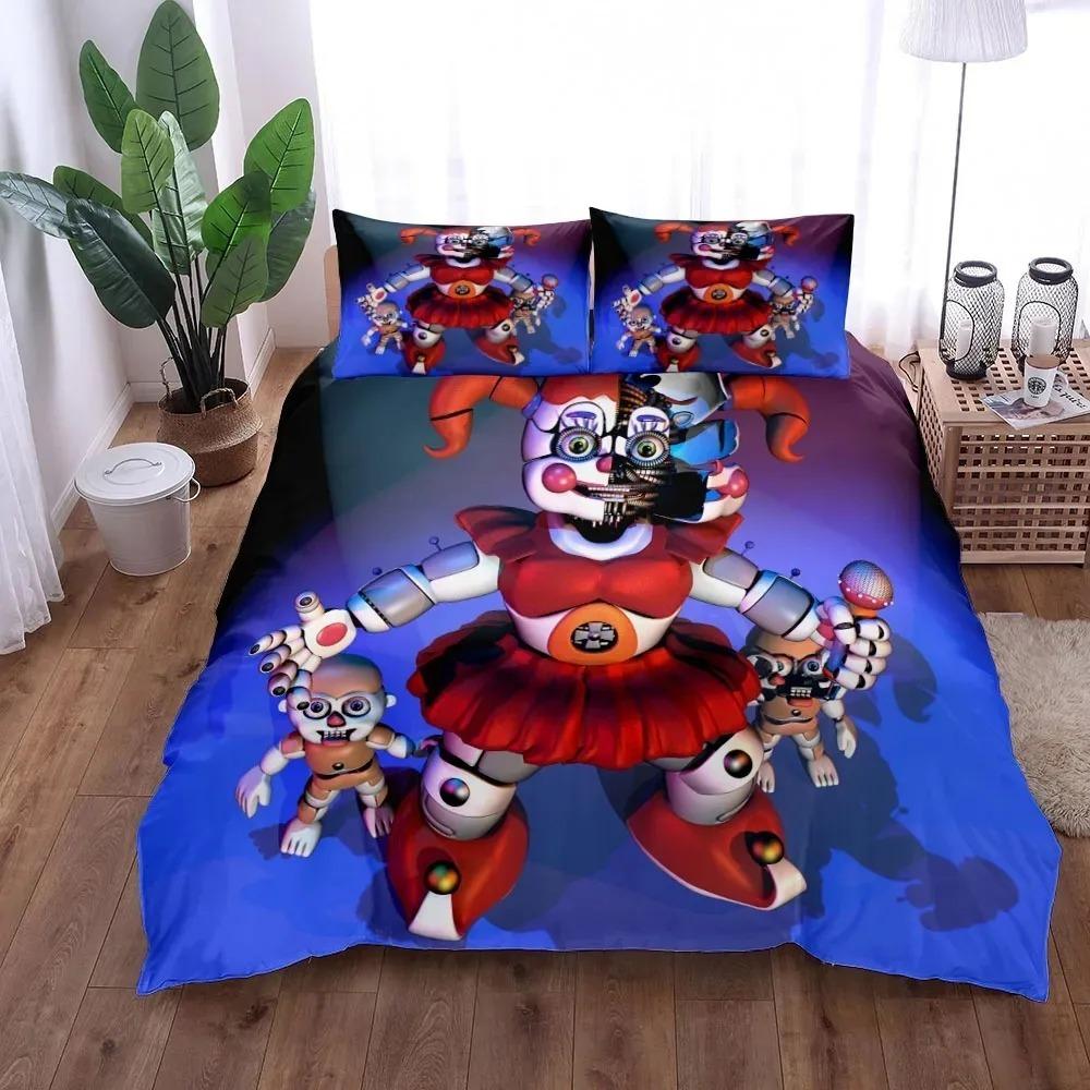 Cartoon Freddy Bedding Set Duvet Cover Pillowcase Bedroom Decor for Boys and Girls Birthday Gift Available In Single Double and