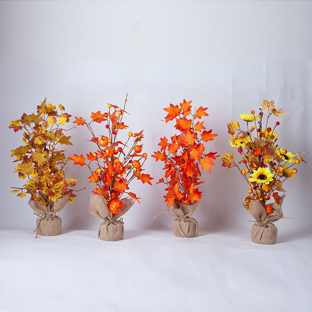 Led Maple Harvest Thanksgiving Tree Lights Christmas Garden Landscape Interior Decoration Battery Lights