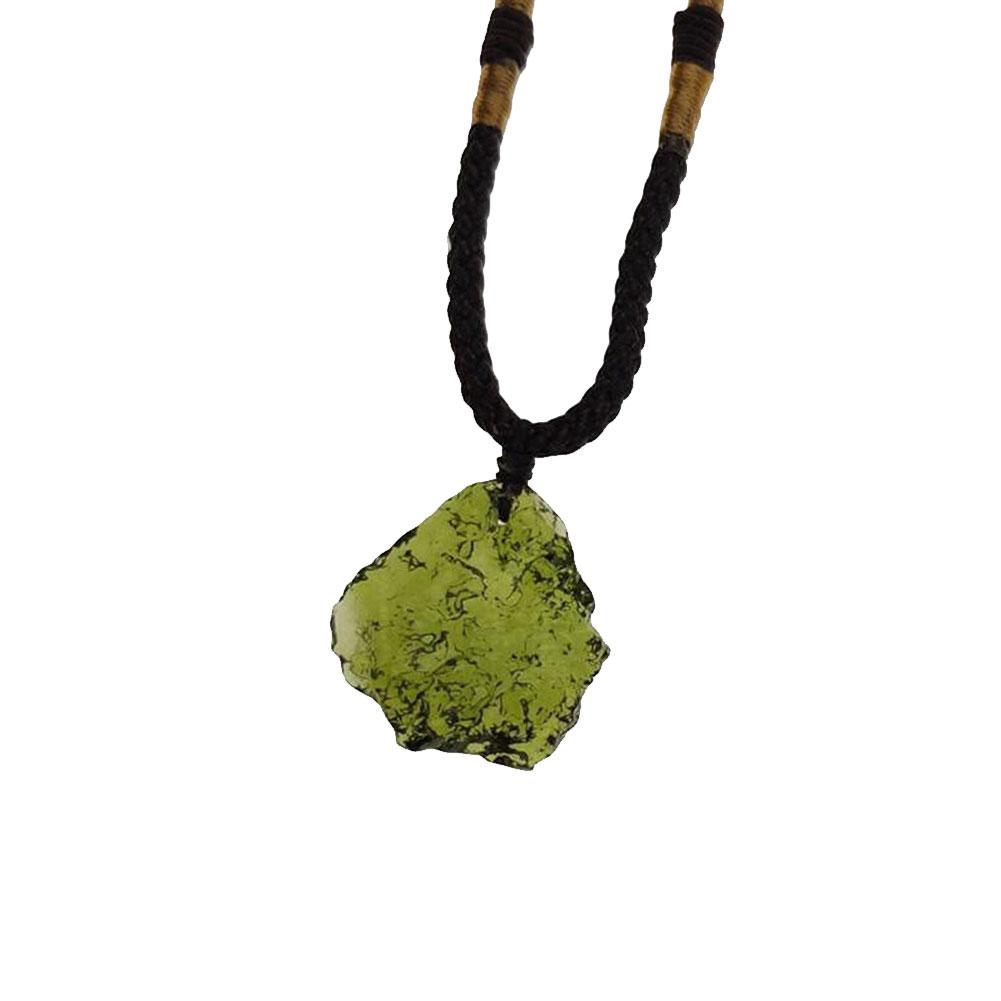 Natural Unique Crystal Quartz Necklace Impact Glass Unisex Pendant Necklace Pendant Green Meteorite Stone S8N0 Moldavite Y2K5