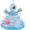 Blue 4-Layer Cat Ball Tower Toy with Feather & Catnip for Exercise