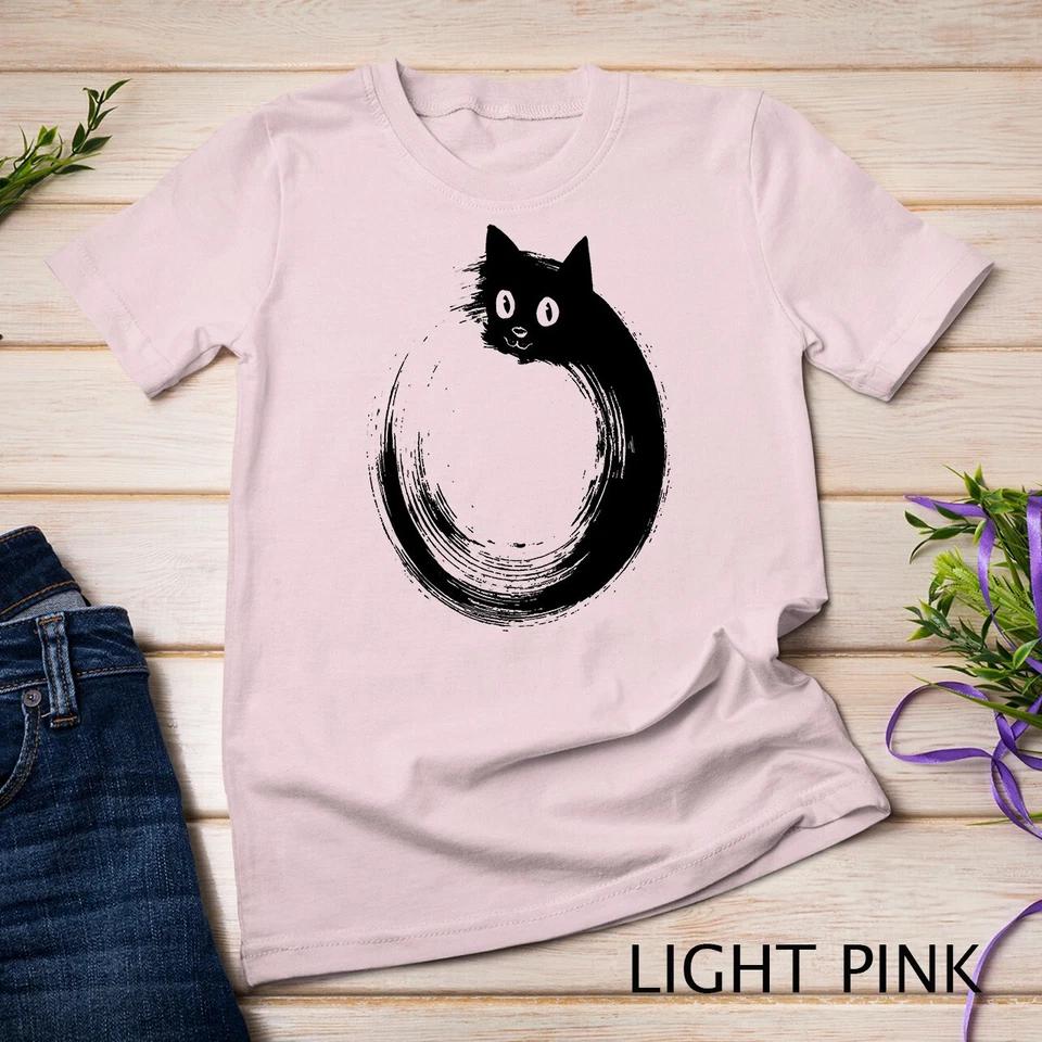 Cute Cat Zen Circle Meditation T-Shirt Unisex T-shirt 6 L