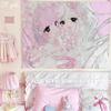 Ins Style Cute Girl Pink Mine Style Maid Anime Tapestry Aesthetic Wall Hanging For Bedroom Decor Background Cloth
