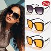 3pcs Sets Vintage Rectangle Sunglasses Men Women Luxury Brand Designer Colorful  Driving Sunglasses UV400 Y2K Retro Sun Glasses