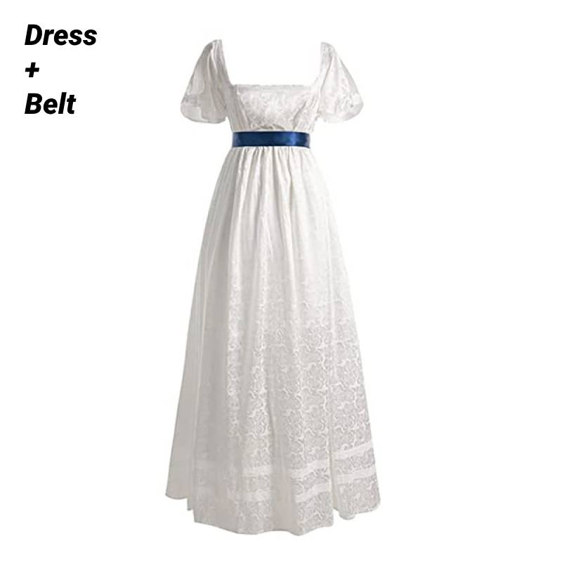 

Renaissance Woman Dress Pirate Style Halloween Cosplay Costume Multiple Sizes Blue Belt,XXXL