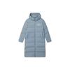Fila Letter Print Hooded Long Pants Down Jacket Unisex Outerwear Ethereal-Gray F51U349902F-DY