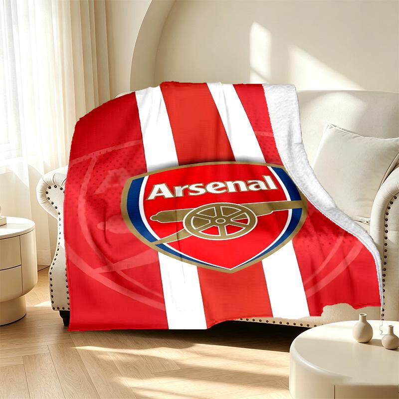 Arsenal F.C Pattern Blanket for Home Decoration, Bed, Sofa, Car Travel, Camping, Suitable for All Seasons, Birthday Christmas Gift