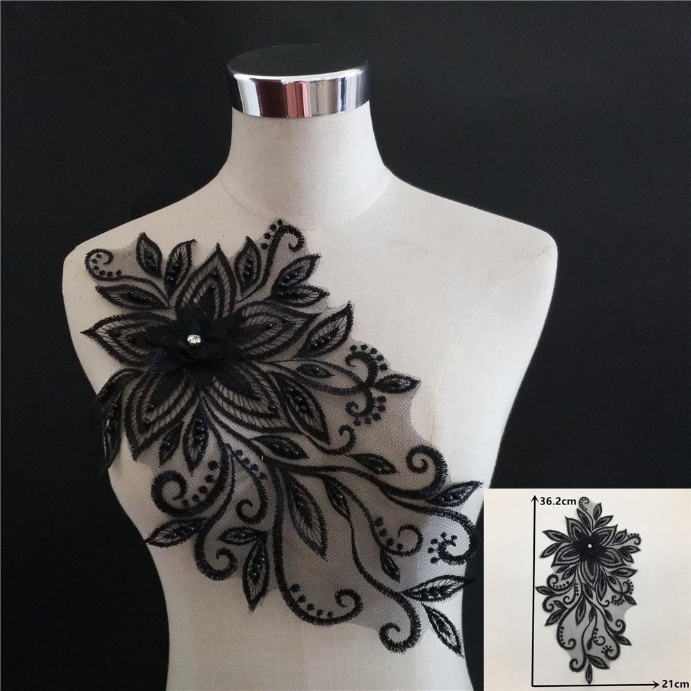 Bead Embroidery Imitation Pearl Decoration Hollow Lace Flower Collar Diy Mesh Lace Sewing Clothing Accessories