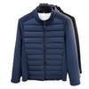 Heren Sherpa Fleece Patchwork Katoenen Jas met Opstaande Kraag voor Herfst/Winter Casual Kleding