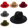 Wide Brim Winter Felt Hats Formal Occasion Woolen Hats British Fedora Hat  Autumn and Winter