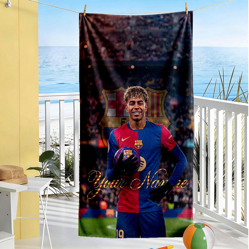 Lamin Yamal Personalized Text Beach Towel Soft Durable Quickdry