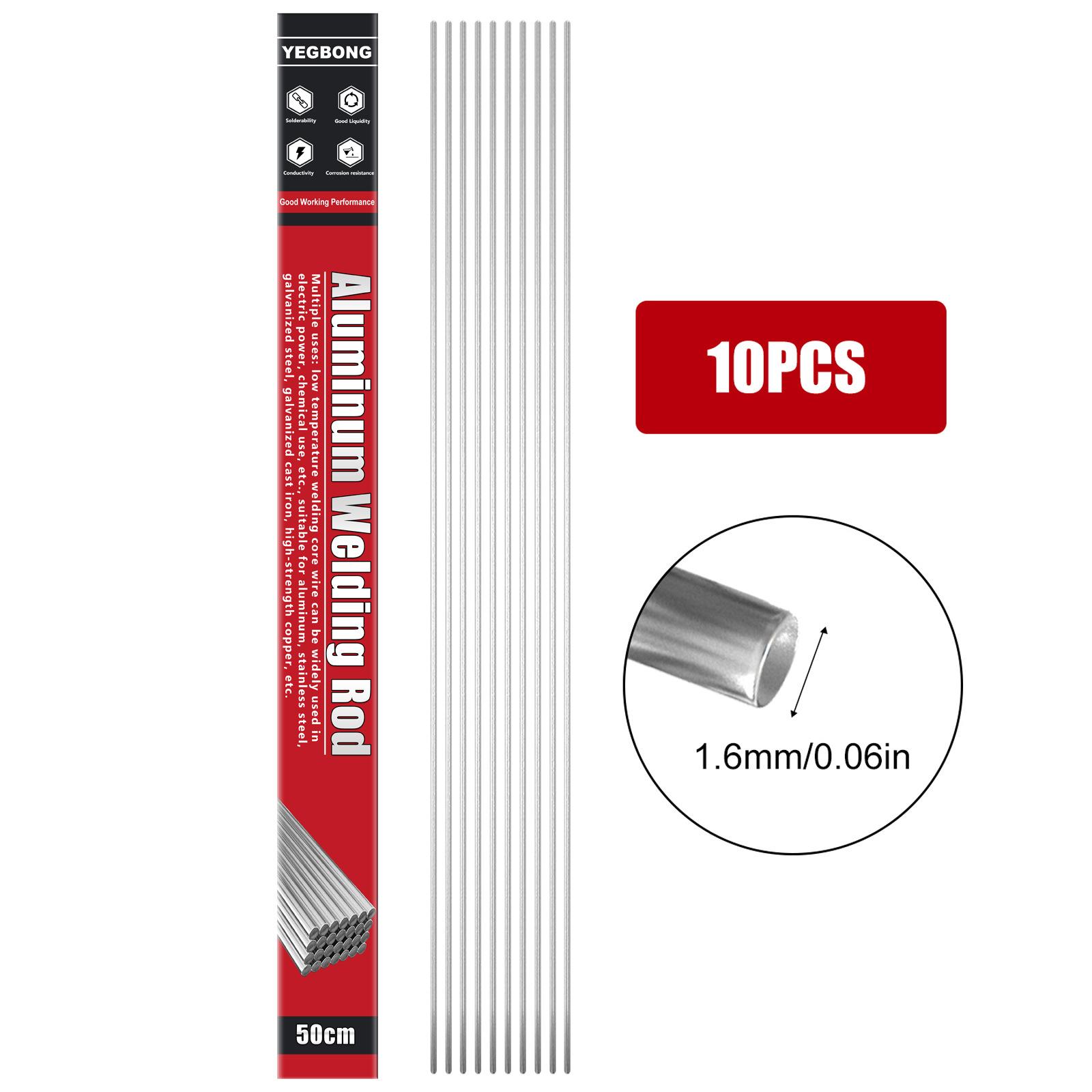 

10/20 шт. легкоплавкие универсальные сварочные стержни из стали, алюминия, меди, железа, металлическая порошковая сварочная проволока, порошок не нужен 50cm*1.6mm（10pcs）