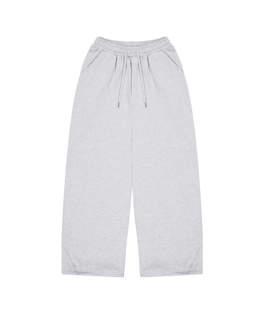 STANDARDERROR [All Seasons Or Fleece-Lined] 87-Stan278 Curved Back Pintuck Wide Loose Fit Sweatpants (4 Colors)
