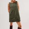 Women Dress with Pockets Sleeveless Oversized A-line Pure Color Backless Above Knee Length Lady Work Party Mini Dress