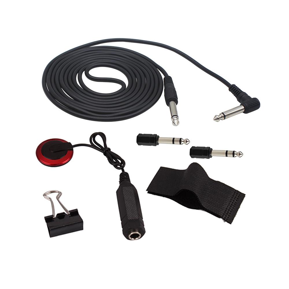 Universal String Instrument Pickup Set with Pickup + 6.35mm Audio Cable + 2pcs 6.35mm to 3.5mm Adapters + Metal Clip