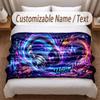 Music DJ Theme Soft Blanket Personalized Custom Name Text Print Warm Blanket Home Sofa Bedroom Decor