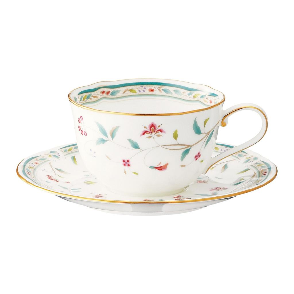Noritake Cup & Saucer (for Both Coffee and Tea), 220cc, Floral Print, Bone China, T59387A/4409