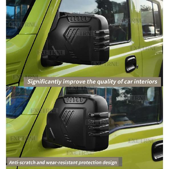 For Suzuki Jimny JB64 JB74 2018 2019 2020 2021 2022 2023 2024 2025 Matte black Car Rearview Mirror Trim Cover LHD RHD ABS 1Pair
