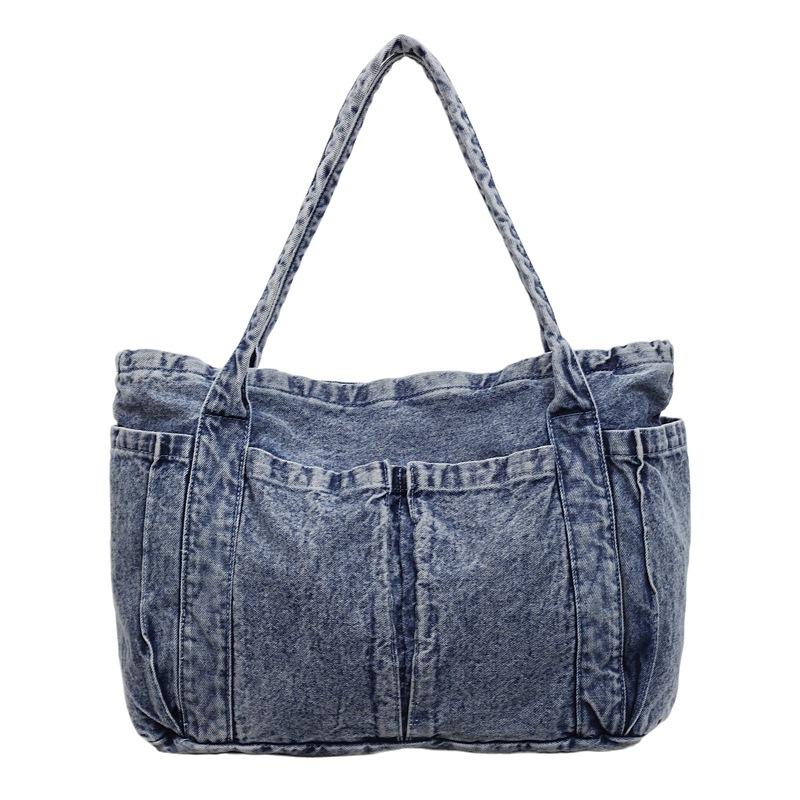 Denim-Tragetasche Damen-Umhängetasche Handtasche mit großem Fassungsvermögen