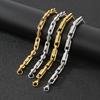 Trendy Stainless Steel Wheel Link Chain Bracelets for Men 8mm Wide Personalized Gold Color Accessories Biker Party Jewelry Gift