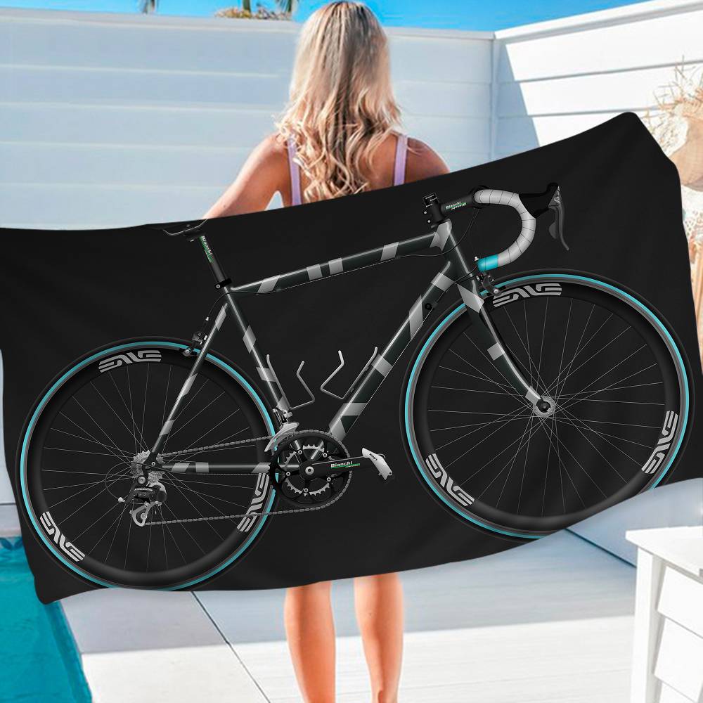 B-Bianchi LOGO Asciugamano da Spiaggia in Microfibra Assorbente Asciugatura Rapida Morbido Yoga Nuoto Resort Arrampicata Asciugamano