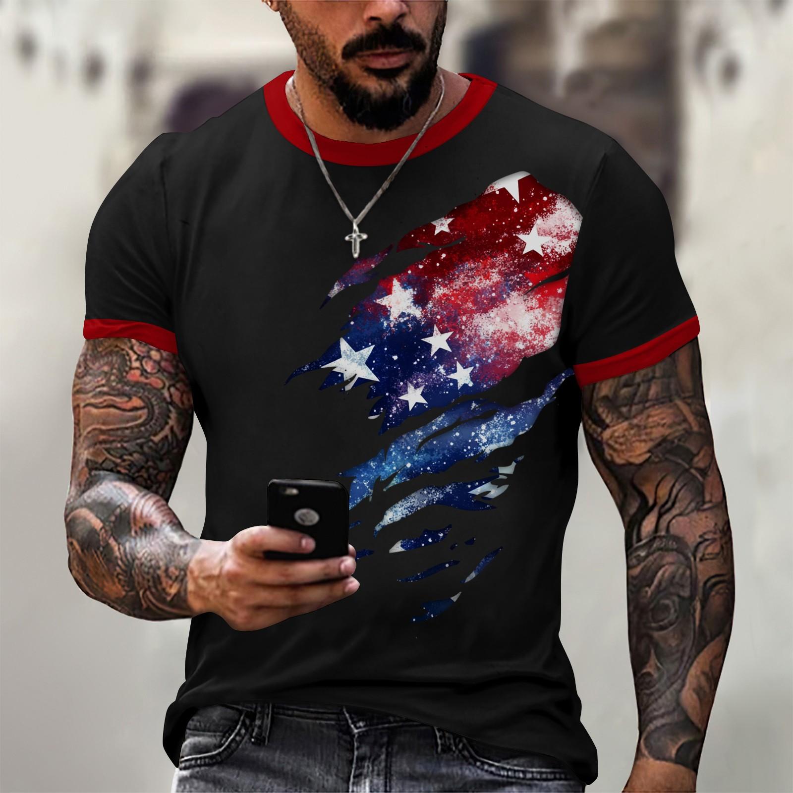 

Популярна літня чоловіча футболка з круглим вирізом і короткими рукавами XXXL