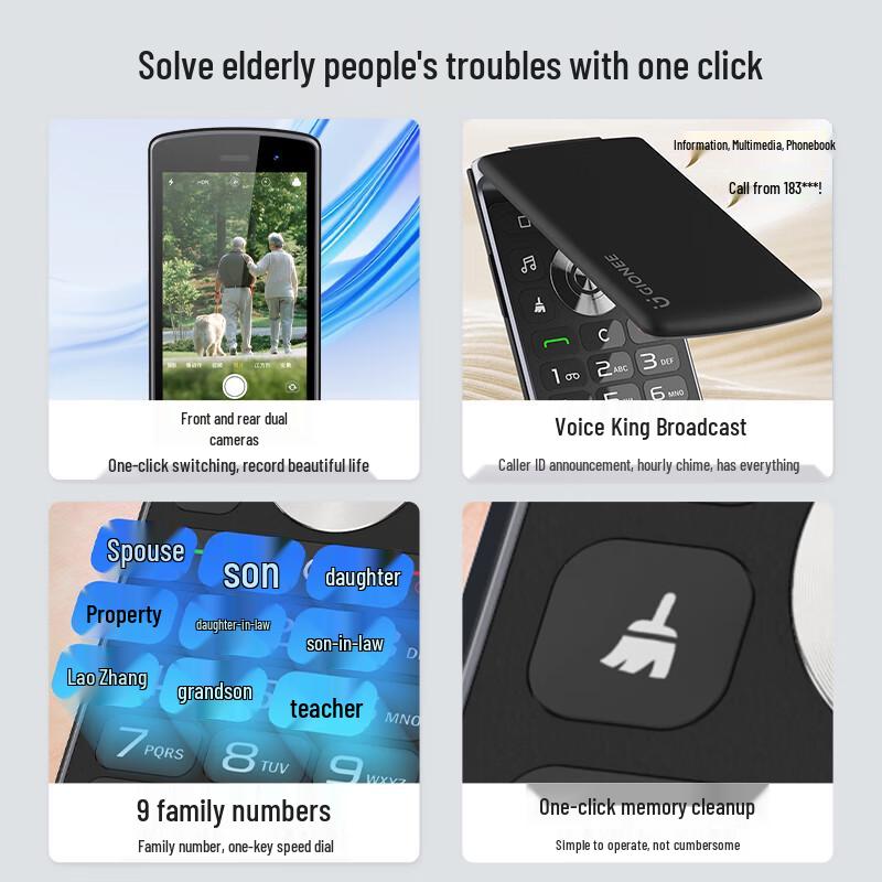 Gionee XT25 4G Android Flip Phone for Seniors (CN Version)