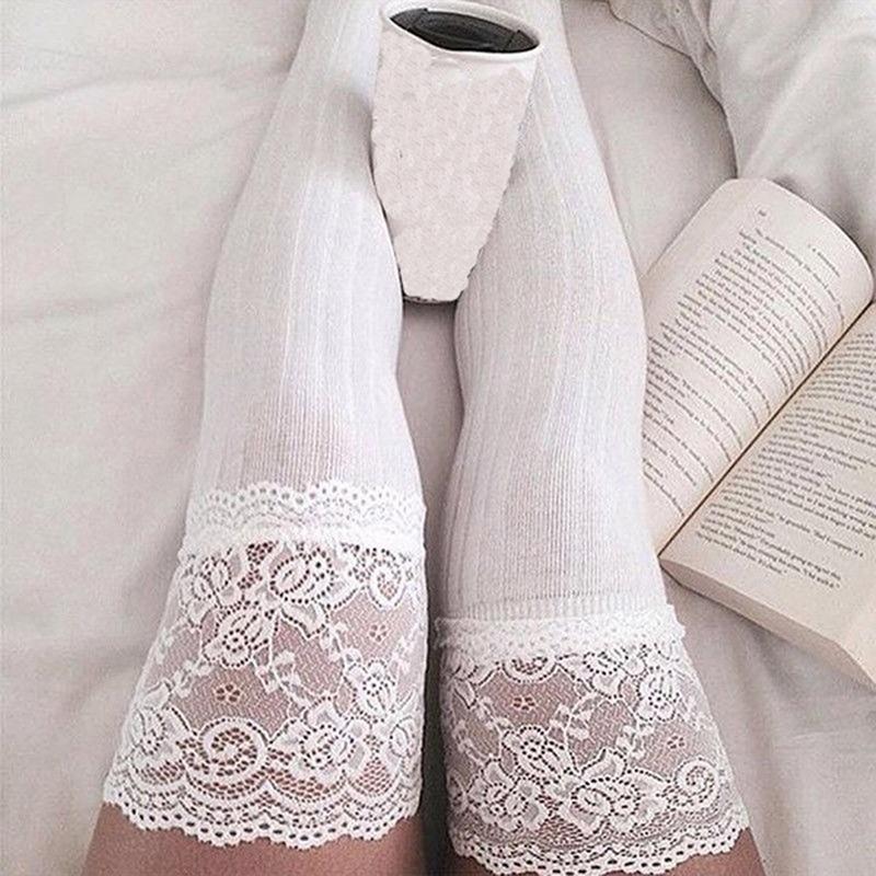 Sexy Over Knee Socks for Women Striped Warm Thigh High Stocking Girls Long Socks Autumn Winter Warm Long Cotton Stocking Medias
