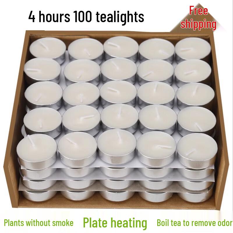 Ally 4-Hour Smokeless Odorless White Tea Light Candles (100-Pack)