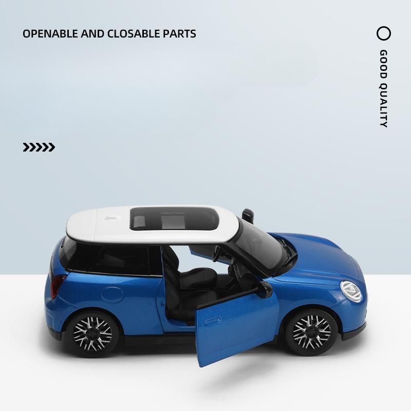 Simulation 1/28 Scale BMW Mini Cooper Alloy Car Model with Sound Light Children Boy Diecast Toy Vehicle Collection Miniature