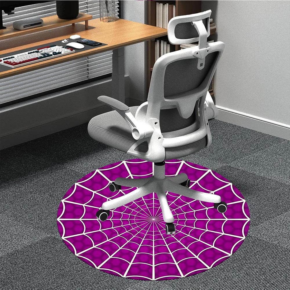 

1pc Spider Web Office Round Area Rug, Indoor Mat Suitable ForOffice, Under Office Chairs Bedroom Living Room Home Decor, Room Decot077 80cm by 80cm