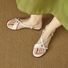 Krazing Pot Cow Skin Thick Med Heels Peep Toe Summer Size 42 Brand Shoes Concise Design Gladiator Elegant Women Sandals